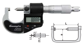 广陆数显叶片单尖头千分尺